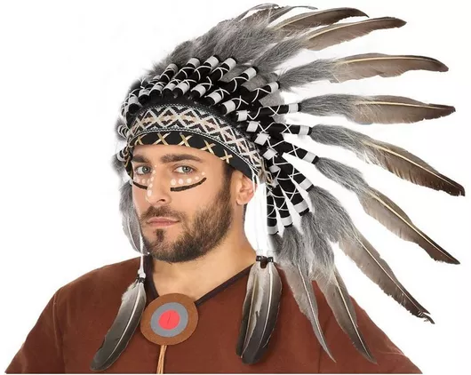Αποκριάτικο Αξεσουάρ 63243 Καπέλο με Φτερά Ινδιάνου Καφέ