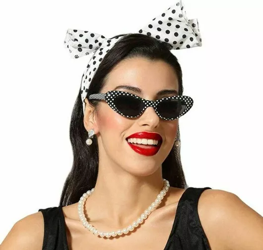 Αποκριάτικο Αξεσουάρ για Δεκαετία του '20 Εποχής Σετ 3τμχ Λευκό / Μαύρο