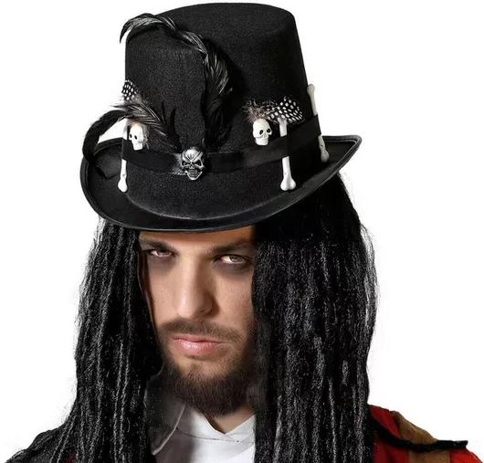 Αποκριάτικο Αξεσουάρ Καπέλο με Κρανίο Μαύρο