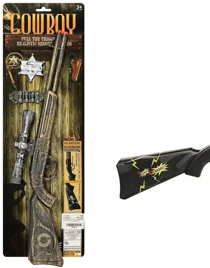 Αποκριάτικο Αξεσουάρ Καραμπίνα με Διόπτρα / Αστέρι / Σφαίρες 57x18cm Σετ 3τμχ