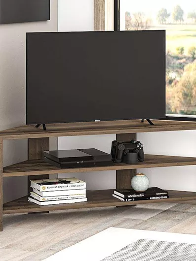 Έπιπλο Τηλεόρασης Megapap Γωνιακό Μοριοσανίδα 45x36x110cm Καφέ