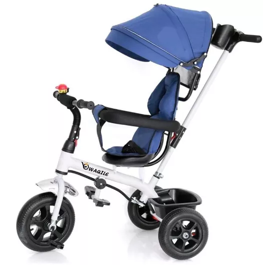 Παιδικό Τρίκυκλο Ποδήλατο Homeone με Αποθηκευτικό Χώρο Σκίαστρο & Χειρολαβή Γονέα για 1-4 Ετών Μπλε