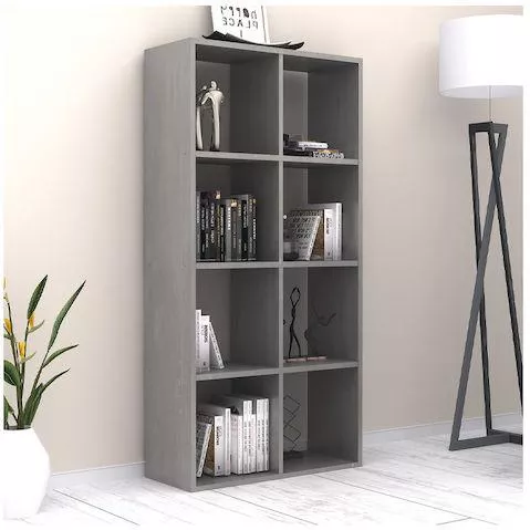 Βιβλιοθήκη Megapap Anser Σκυροδέματος 69.8x29x142cm Γκρι