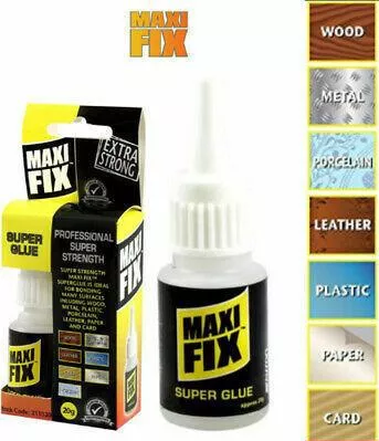 Κόλλα Maxi Fix Super Glue Υγρή Στιγμής Γενικής Χρήσης για Μέταλλο/Ξύλο/Πλαστικό/Χαρτί 20gr