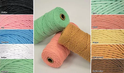 Κορδόνι Χειροτεχνίας Faitakis Pack Βαμβακερό 3mm Τιρκουάζ