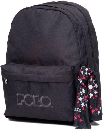 Σχολική Τσάντα Πλάτης Γυμνασίου / Λυκείου Polo Original Double Scarf Μαύρο