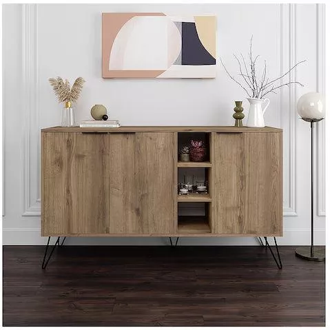 Μπουφές Megapap Clara GP037-0004,8 Μοριοσανίδα 142x35.6x83cm Ανοιχτό Καρυδί