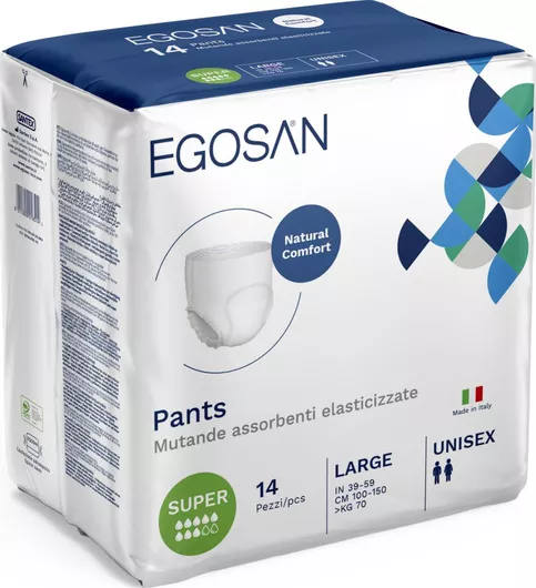 Πάνα/Βρακάκι Egosan Natural Comfort Pants Super Νύχτας Πολύ Βαριάς Ακράτειας Large 14τμχ