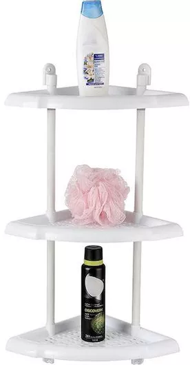 Ραφιέρα Flamingo Γωνιακή Επιτοίχια με 3 Ράφια Λευκό