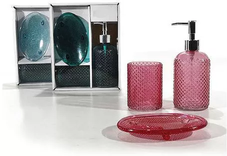 Σετ Αξεσουάρ Μπάνιου General Trade 77727930 Γυάλινο 3τμχ