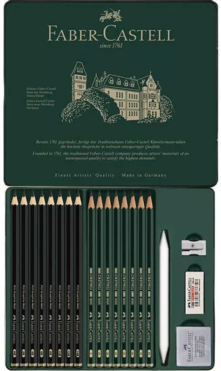Σετ Μολύβια Faber-Castell Pitt Graphite-9000 20τμχ με Ξύστρα και Γόμα