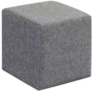 Σκαμπό Σαλονιού Megapap Kare Επενδυμένο με Ύφασμα 40x40x40cm Γκρι