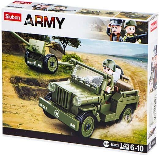 Τουβλάκια Sluban Army: Jeep With Anti-aircraft Gun για 6+ Ετών 143τμχ