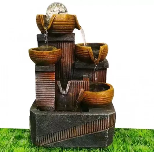 Συντριβάνι Εξωτερικού Χώρου Feng Shui με Φως 17x15x29cm