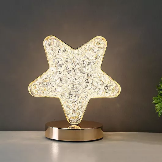 Χριστουγεννιάτικο Διακοσμητικó Επιτραπέζιο Αστέρι Φωτιστικό Φωτιζόμενο Μεταλλικό Κίτρινο