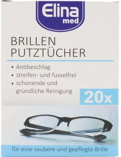 Elina Med Μαντηλάκια Καθαρισμού Γυαλιών 20τμχ