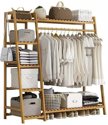 Next Κρεμάστρα Δαπέδου από Ξύλο 130x40x140cm Καφέ