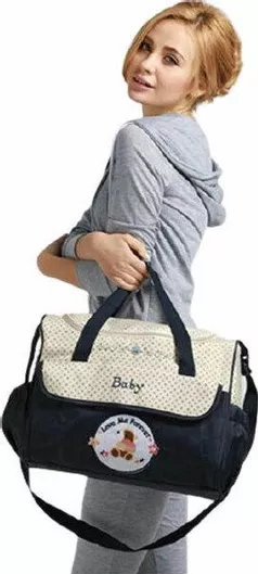 Τσάντα-Αλλαξιέρα Ώμου/Χειρός 42x17x40cm Μπλε - Μπεζ