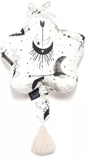 Διακοσμητικό Μαξιλάρι Κούνιας La Millou Star Bright Luna με Μουσική 21x21cm Λευκό