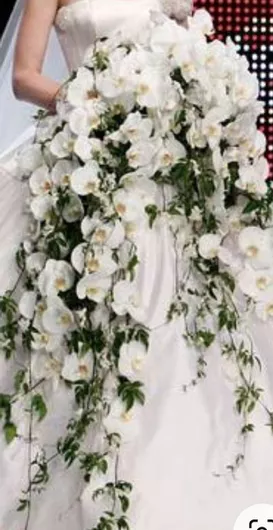 Διακοσμητικό Γάμου Νυφική Ανθοδέσμη Ορχιδέα 90cm