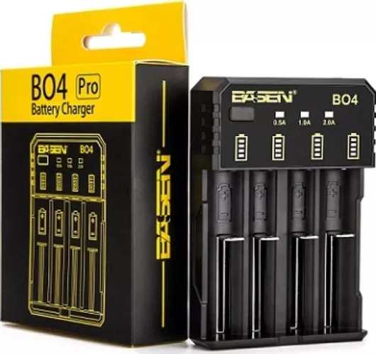 Φορτιστής Basen BO4 4 Μπαταριών Ni-Cd/Ni-MH/Li-ion Μεγέθους AA/AAA/18650/21700