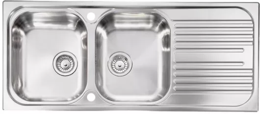 Νεροχύτης Sanitec Atlantic Επικαθήμενος Inox Σατινέ Μ116xΠ50cm Ασημί