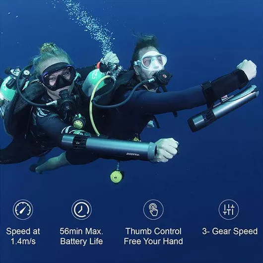 Waydoo Subnado Underwater Scooter FullPack Μαύρο