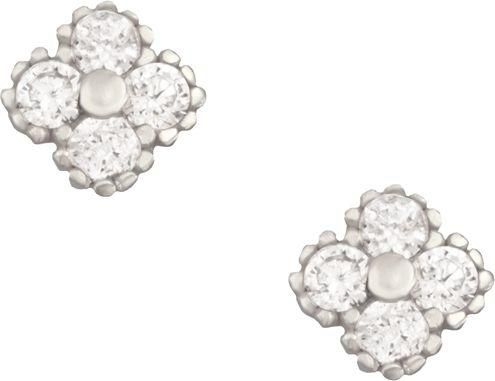 Σκουλαρίκια Abadianakis από Ασήμι Τετράφυλλα