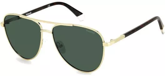 Γυαλιά Ηλίου Polaroid Aviator & Μεταλλικά σε Πράσινο/Χρυσό 58mm