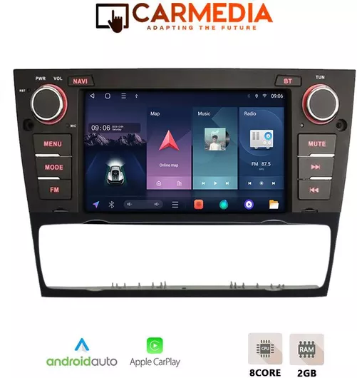 Ηχοσύστημα Αυτοκινήτου Carmedia για BMW E90/E91/E92 2005-2012 Android Bluetooth/WIFI/GPS 7"