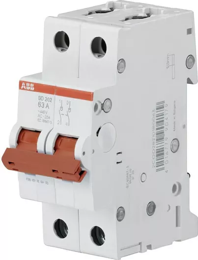 Διακόπτης Ράγας Abb SD202-63 Διπολικός 440V 63A