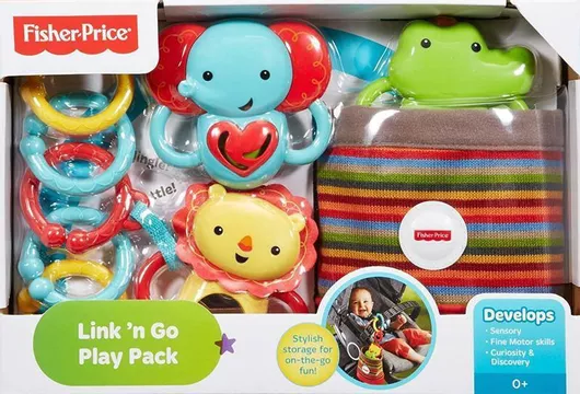 Αλυσίδα Καροτσιού Fisher Price Link 'n Go Play Pack Ζωάκια για 0+ Μηνών