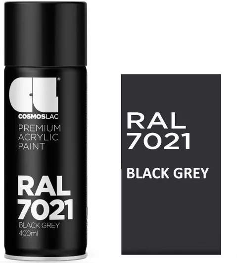 Σπρέι Βαφής Cosmos Lac Premium Acrylic με Γυαλιστερό Εφέ Γκρι RAL 7021 400ml