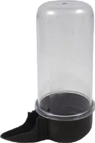 Ποτίστρα Πτηνών διαφανή 100ml για καναρίνια με καφέ σκούρο βάση