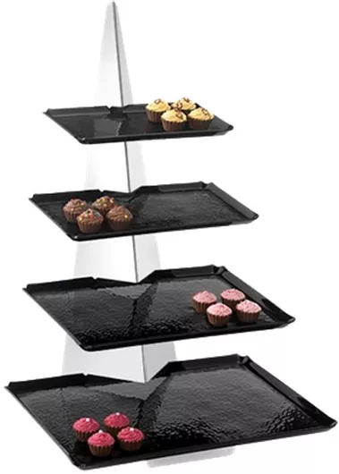 Σταντ Κομπλε Inox Κολόνα με 4 μαύρους Δίσκους Σειρά ONDA Garibaldi TG372467