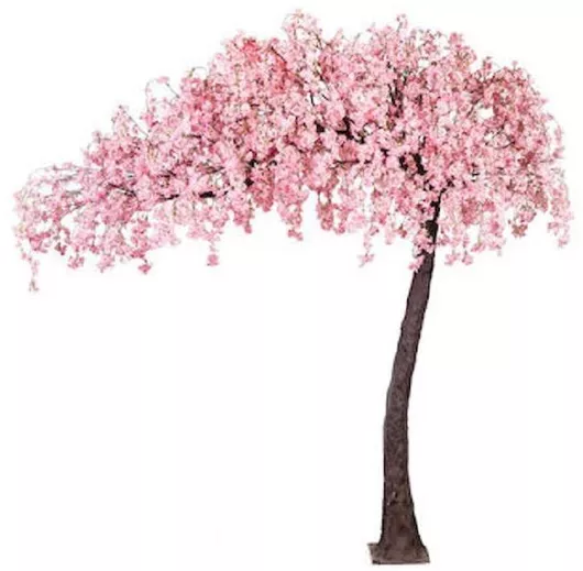 Τεχνητό Φυτό ΔΕΝΤΡΟ ΚΥΡΤΟ ΜΕ ΡΟΖ ΑΝΘΗ 300Χ200Χ320ΕΚ. ΡΟΖ