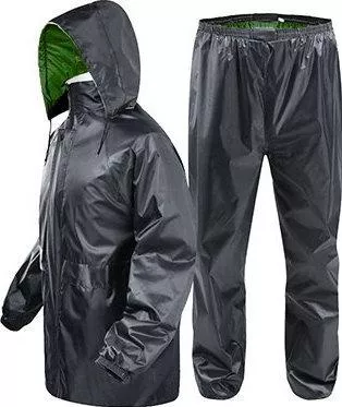 HD22 Ανδρικό Αδιάβροχο Σετ Παντελόνι και Μπουφάν Μηχανής Μαύρο Χρώμα