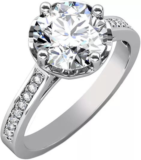 Μονόπετρο Brizzling από Ασήμι με Διαμάντι