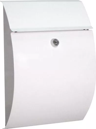 Γραμματοκιβώτιο Εξωτερικού Χώρου Μεταλλικό Λευκό 21.5x7x30cm