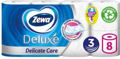 Χαρτί Υγείας Zewa Deluxe 8 Ρολά 3 Φύλλων 96gr