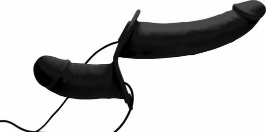 StrapOn U Power Pegger Double Strap Vibrator 17cm Black