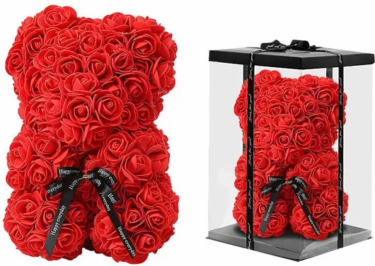 Αρκουδάκι HOMie από Τεχνητά Τριαντάφυλλα 422982 25cm Σε Κουτί