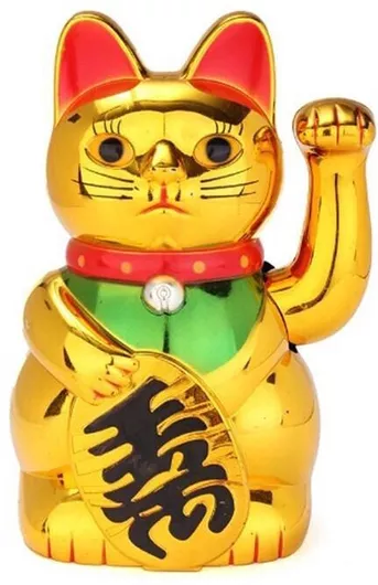 Τυχερή Γάτα από πλαστικό Maneki Neko που Χαιρετά 20εκ