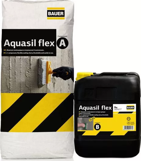 Στεγανωτικό Bauer Aquasil Flex Ακρυλικό Επαλειφόμενο 2 Συστατικών 33kg Γκρι