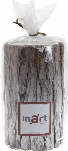 Inart Διακοσμητικό Κερί Σε Φλοιό Δέντρου 7.5x15εκ.