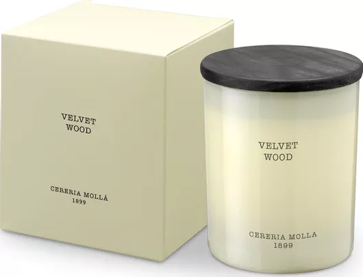 Αρωματικό Κερί Cereria Molla σε Βάζο με Άρωμα Velvet Wood 230gr Λευκό