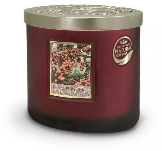 Αρωματικό Κερί Heart & Home Σόγιας σε Βάζο με Άρωμα Πικάντικο Κράνμπερι 230gr Μπορντό