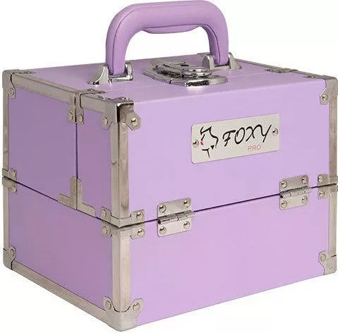 Βαλιτσάκι Αισθητικής Μοβ Δερματίνης Υ16.5xΠ22xΒ16cm