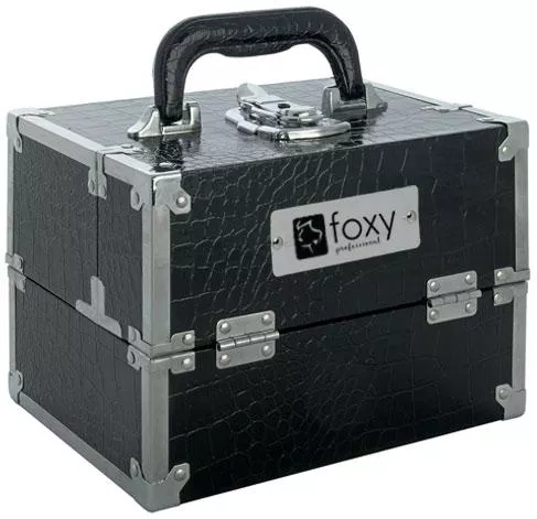 Βαλιτσάκι Αισθητικής Foxy Μεταλλικό Μαύρο Υ16.5xΠ22xΒ16cm