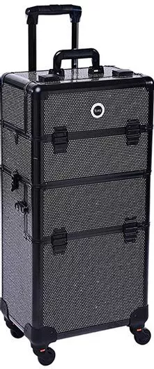 Βαλιτσάκι Αισθητικής HC0008W10 Μεταλλικό Τροχήλατο Μαύρο Υ80xΠ36xΒ25cm